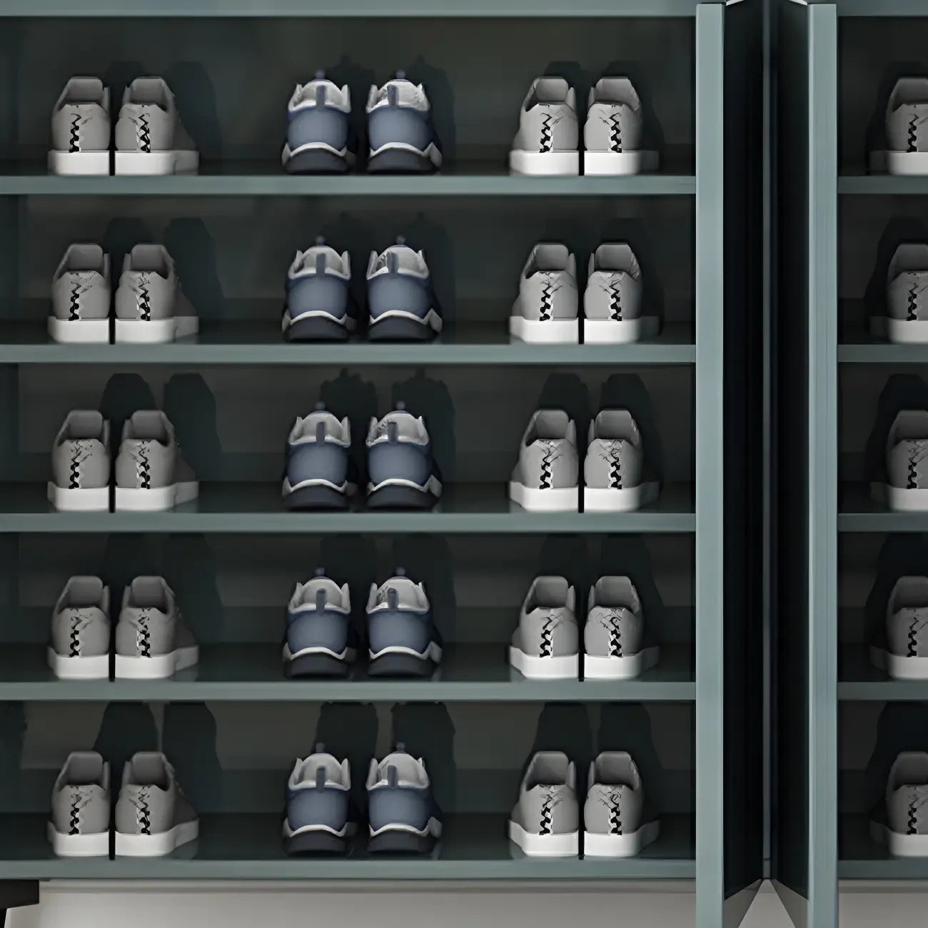 Gloss Green Wood Shoe Storage Cabinet for Entryway