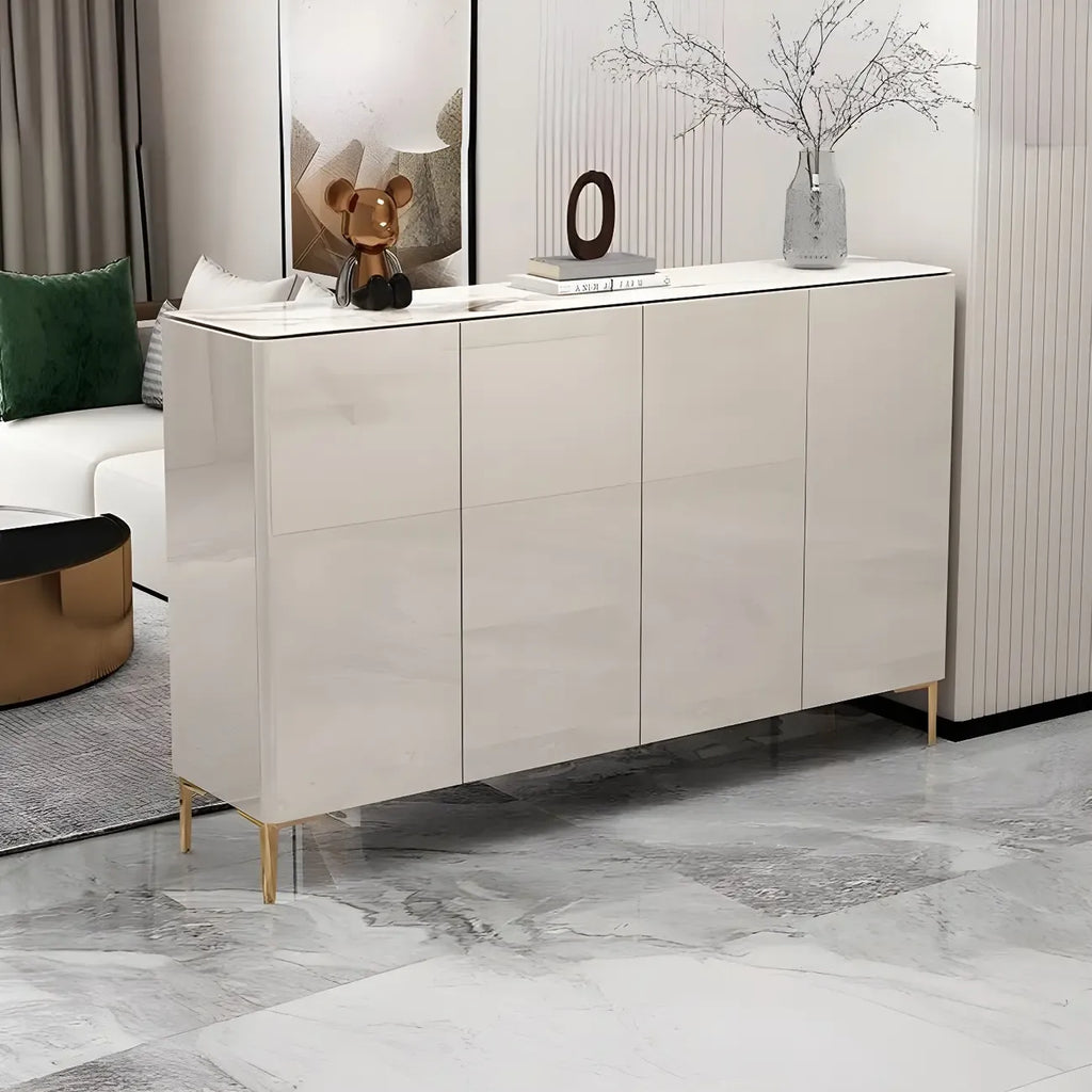 Gloss Green Wood Shoe Storage Cabinet for Entryway