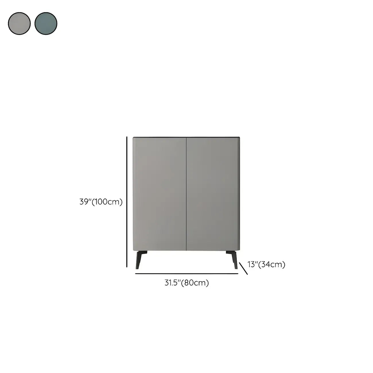 Gloss Green Wood Shoe Storage Cabinet for Entryway