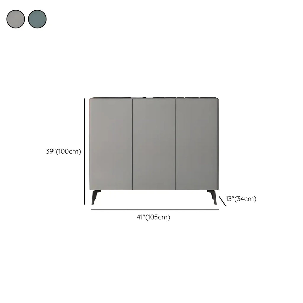 Gloss Green Wood Shoe Storage Cabinet for Entryway