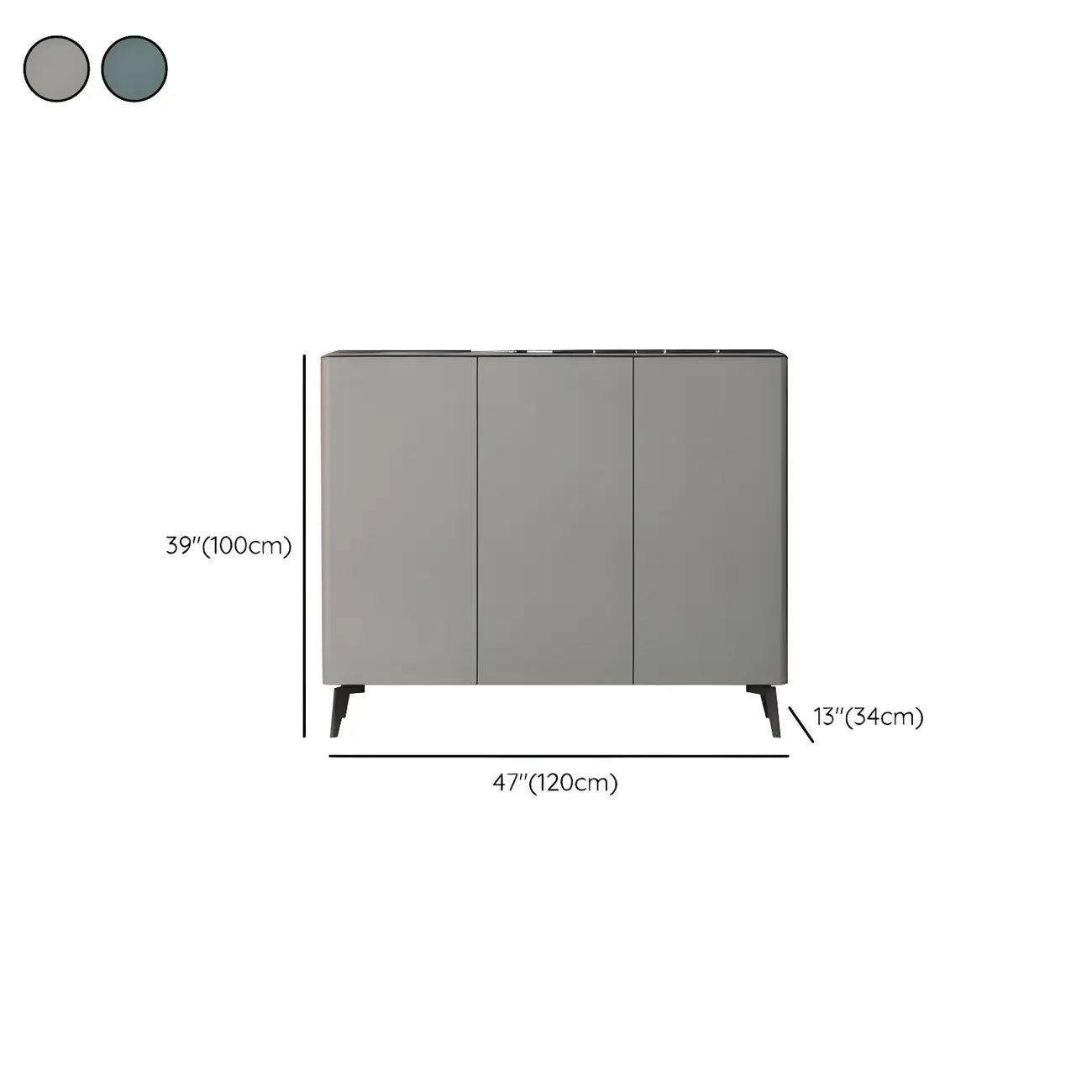 Gloss Green Wood Shoe Storage Cabinet for Entryway