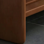 Entryway Natural Wood Shoe Storage Bench with Cushion