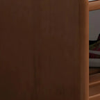 Entryway Natural Wood Shoe Storage Bench with Cushion