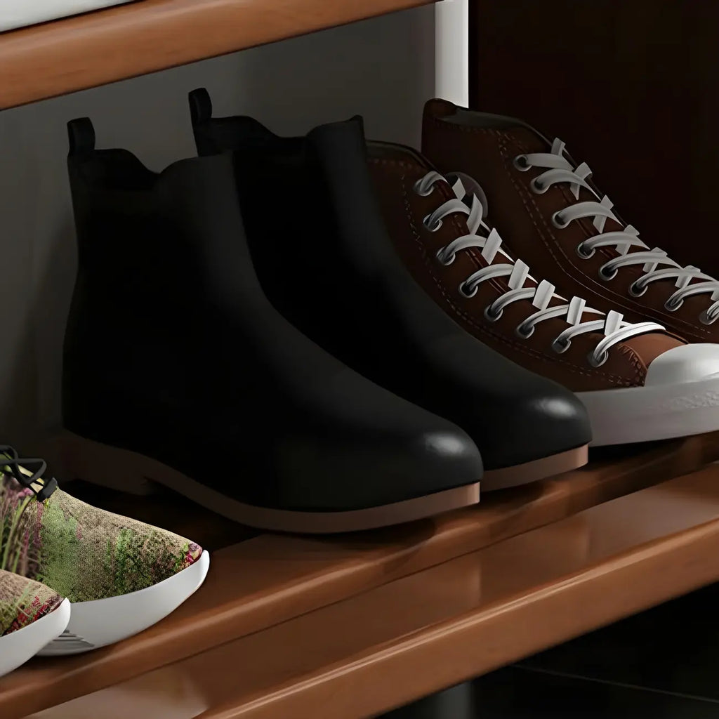 Entryway Natural Wood Shoe Storage Bench with Cushion