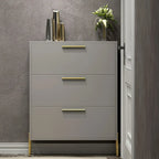 3-Tier Narrow Dark Gray Drop-Front Wood Shoe Cabinet