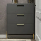 3-Tier Narrow Dark Gray Drop-Front Wood Shoe Cabinet