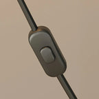 Plug In Khaki Arc Floor Lamp with Fabric Shade for Living Room