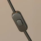 Plug In Khaki Arc Floor Lamp with Fabric Shade for Living Room