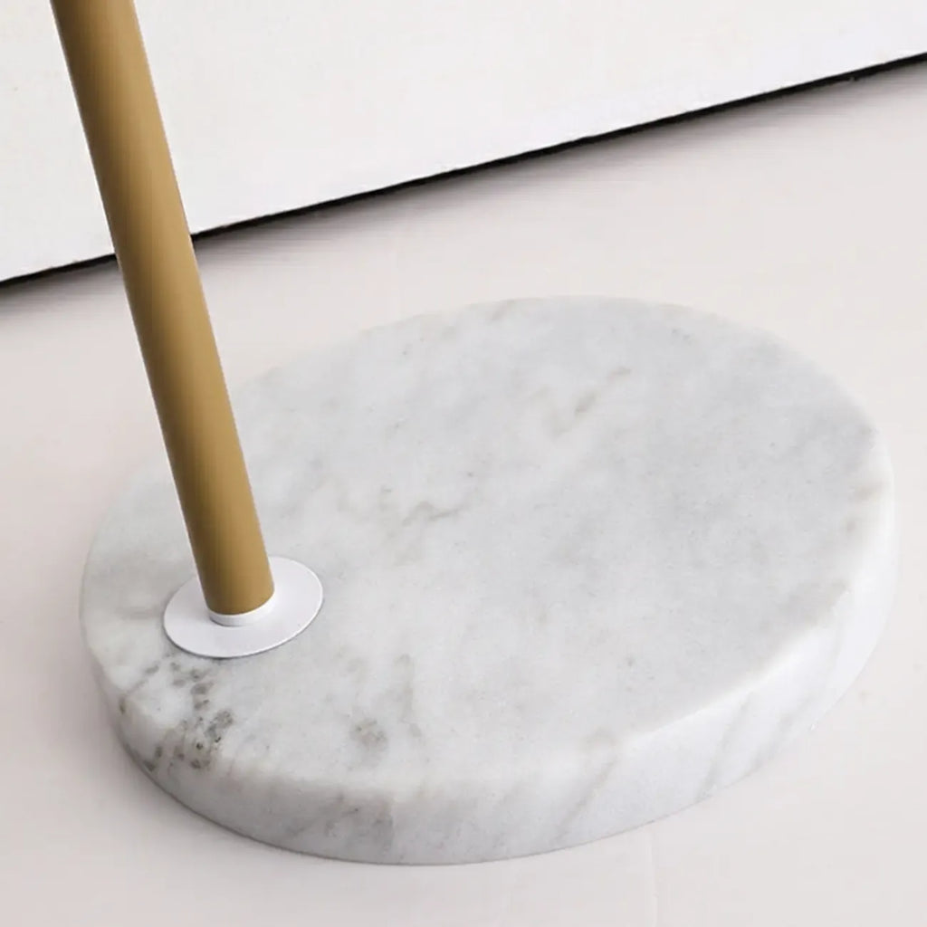 Plug In Khaki Arc Floor Lamp with Fabric Shade for Living Room