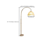 Plug In Khaki Arc Floor Lamp with Fabric Shade for Living Room