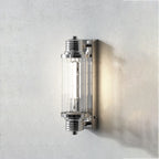 Chrome Glass Cylinder Vertical Wall Sconce
