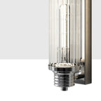 Chrome Glass Cylinder Vertical Wall Sconce