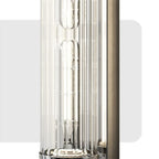 Chrome Glass Cylinder Vertical Wall Sconce