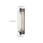 Chrome Glass Cylinder Vertical Wall Sconce