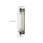 Chrome Glass Cylinder Vertical Wall Sconce