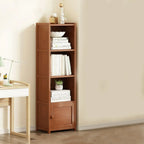 Geometric Multi-Layer Brown Wooden Storage Corner Cabinet