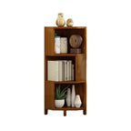 Geometric Multi-Layer Brown Wooden Storage Corner Cabinet