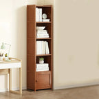 Geometric Multi-Layer Brown Wooden Storage Corner Cabinet