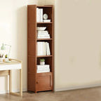 Geometric Multi-Layer Brown Wooden Storage Corner Cabinet