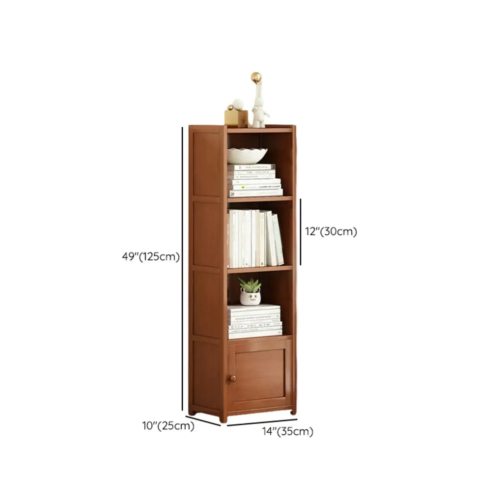 Geometric Multi-Layer Brown Wooden Storage Corner Cabinet