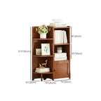 Geometric Multi-Layer Brown Wooden Storage Corner Cabinet