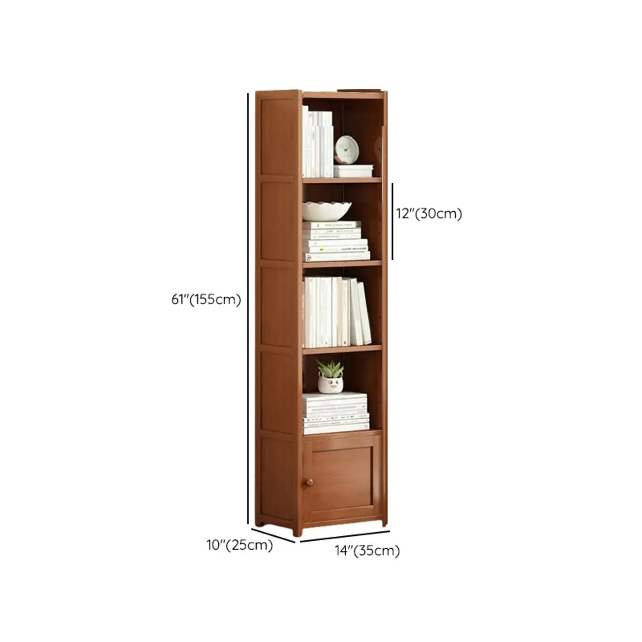 Geometric Multi-Layer Brown Wooden Storage Corner Cabinet