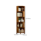 Geometric Multi-Layer Brown Wooden Storage Corner Cabinet