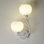 1/2 Bulbs Modern Floral Wall Sconce with White Glass Shade