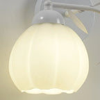 1/2 Bulbs Modern Floral Wall Sconce with White Glass Shade