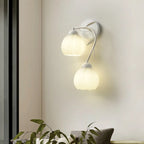 1/2 Bulbs Modern Floral Wall Sconce with White Glass Shade