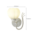 1/2 Bulbs Modern Floral Wall Sconce with White Glass Shade