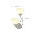 1/2 Bulbs Modern Floral Wall Sconce with White Glass Shade