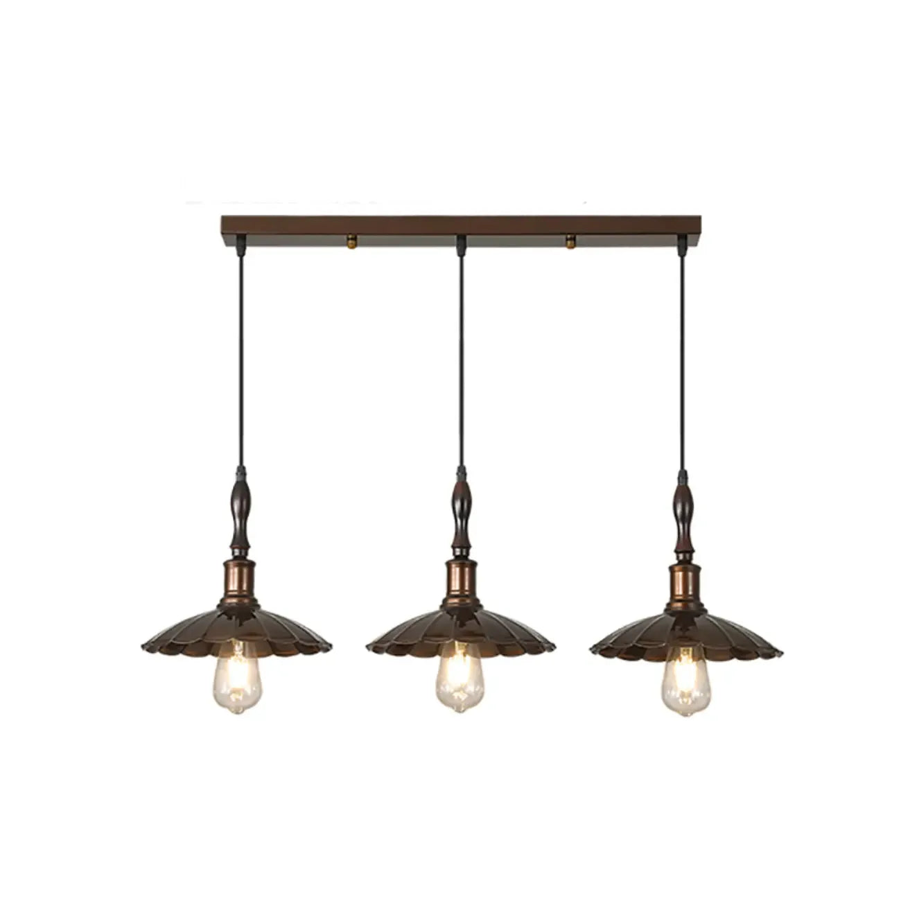 Modern Rustic Brown Adjustable Island Pendant Light for Kitchen