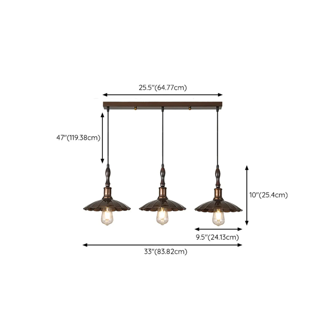 Modern Rustic Brown Adjustable Island Pendant Light for Kitchen