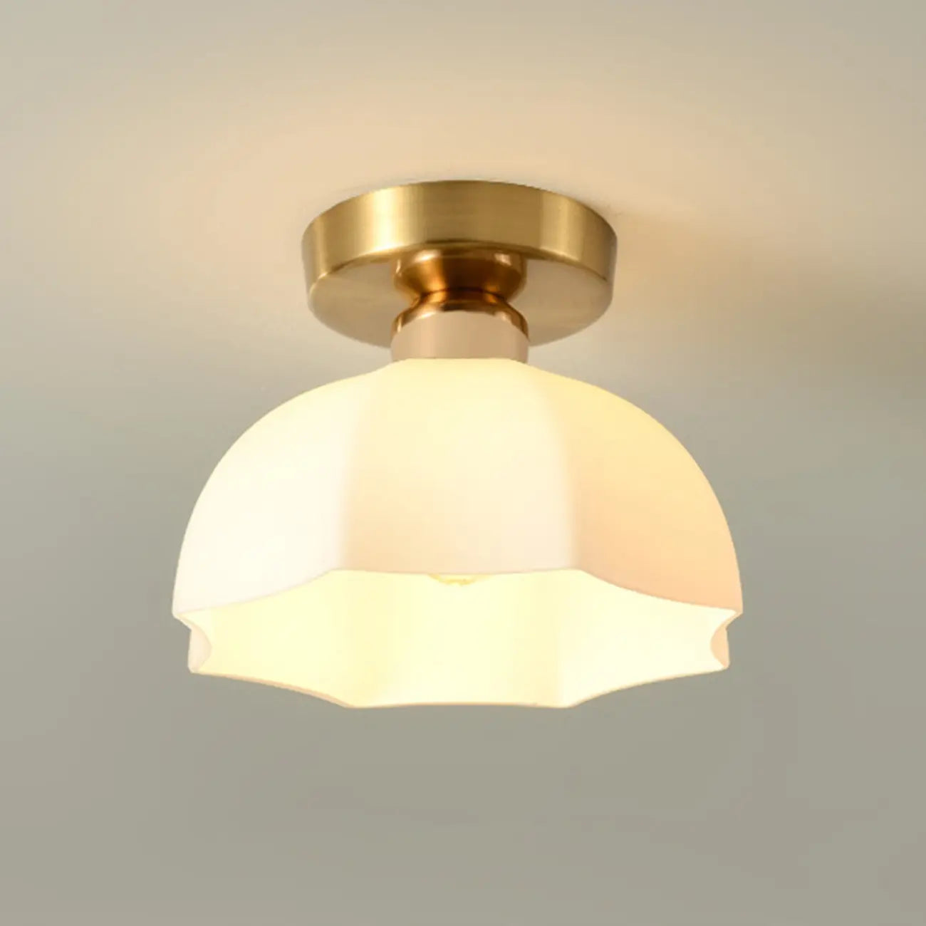 Modern Hallway Metal Rhombus Semi Flush Ceiling Light