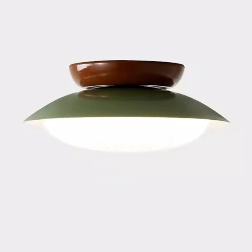 Simplistic Dimmable LED Metal Dome Semi Flush Ceiling Light