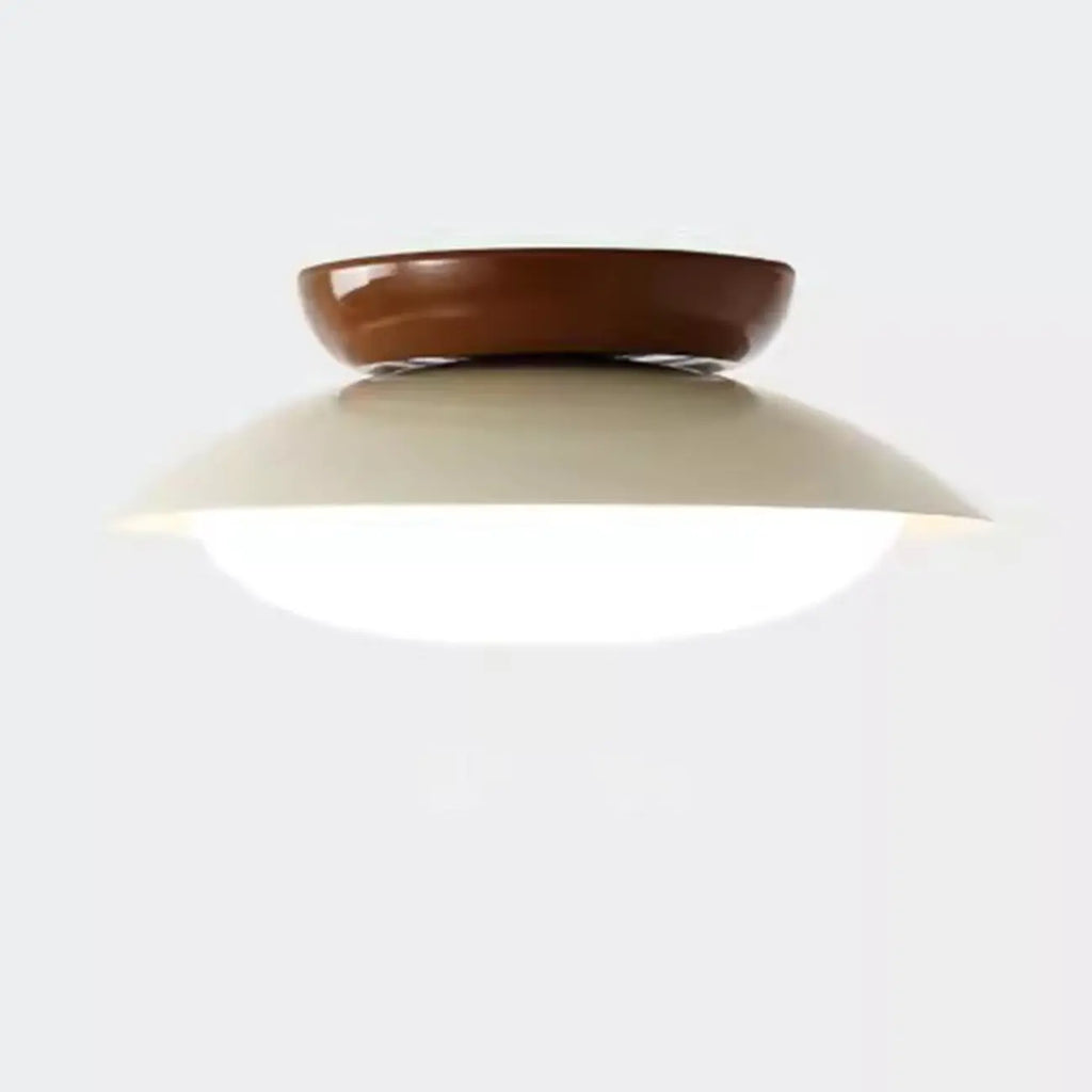 Simplistic Dimmable LED Metal Dome Semi Flush Ceiling Light