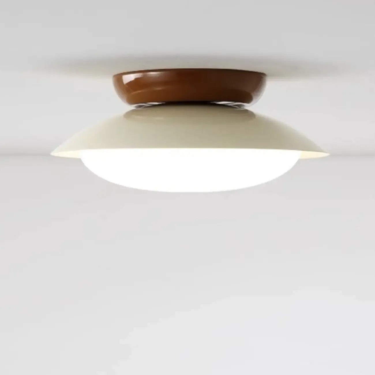 Simplistic Dimmable LED Metal Dome Semi Flush Ceiling Light