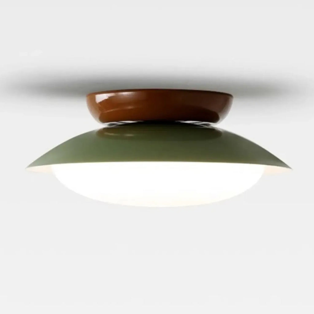 Simplistic Dimmable LED Metal Dome Semi Flush Ceiling Light