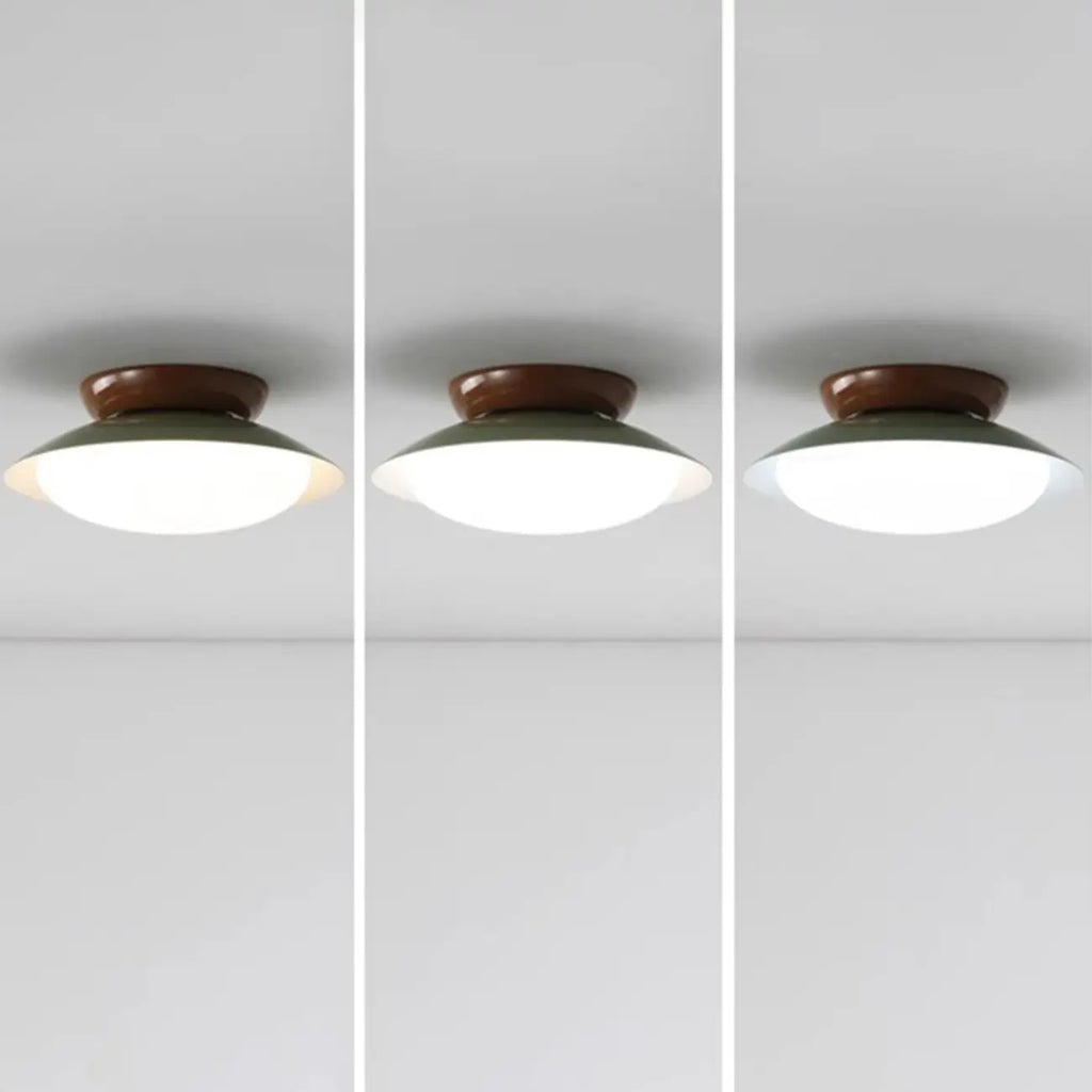 Simplistic Dimmable LED Metal Dome Semi Flush Ceiling Light