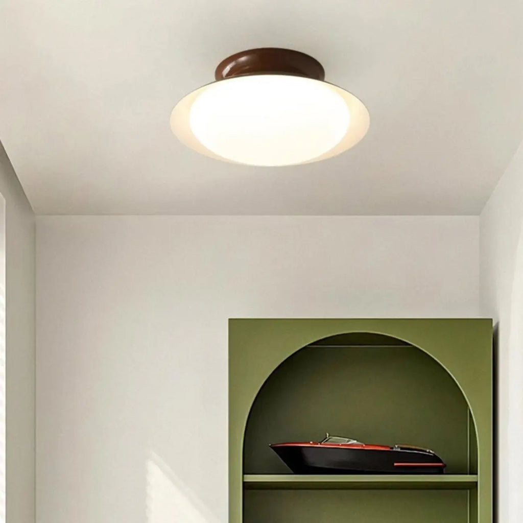 Simplistic Dimmable LED Metal Dome Semi Flush Ceiling Light