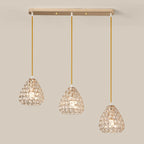 3-Light Modern Chrome Crystal Island Pendant Light for Kitchen