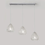 3-Light Modern Chrome Crystal Island Pendant Light for Kitchen