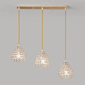 3-Light Modern Chrome Crystal Island Pendant Light for Kitchen