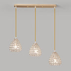 3-Light Modern Chrome Crystal Island Pendant Light for Kitchen