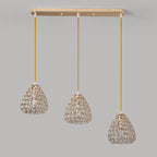 3-Light Modern Chrome Crystal Island Pendant Light for Kitchen