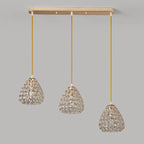 3-Light Modern Chrome Crystal Island Pendant Light for Kitchen