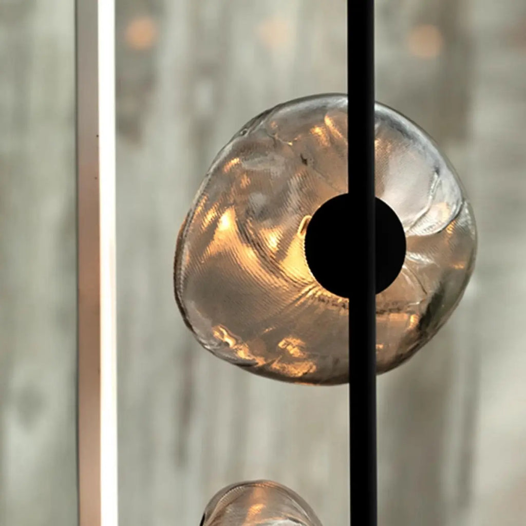 Modern Prismatic Glass LED Floor Lamp Plug-In for Living Room