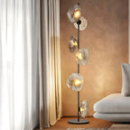 Modern Prismatic Glass LED Floor Lamp Plug-In for Living Room