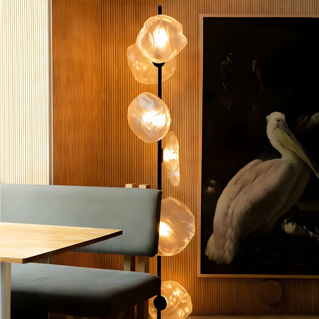 Modern Prismatic Glass LED Floor Lamp Plug-In for Living Room